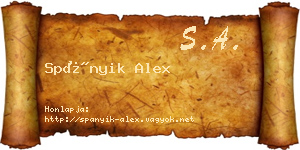 Spányik Alex névjegykártya